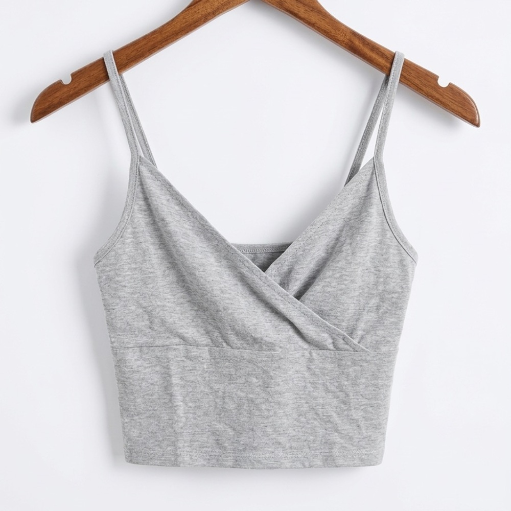 SHEIN NWOT Light Gray Knit Tank Crop Top